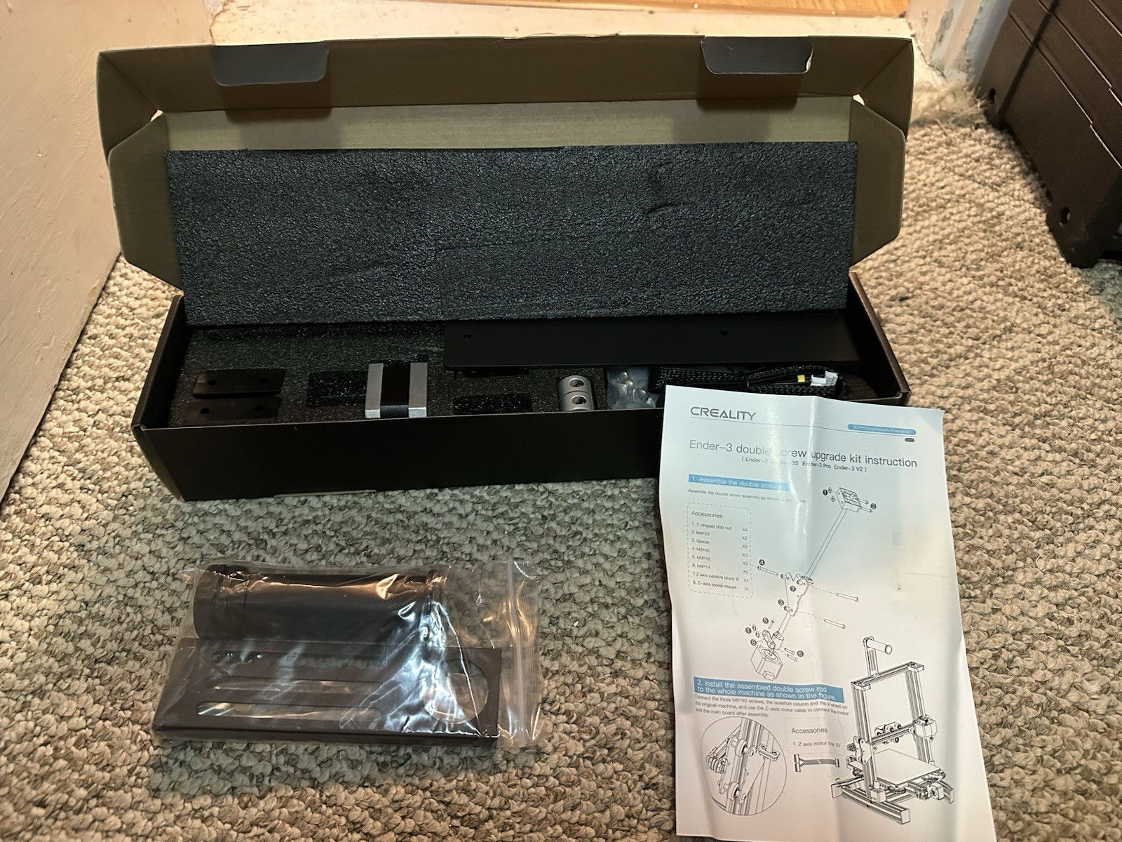 Ender 3 Upgrade Kit. Dual Lead Screw & Bearing Spool Holder