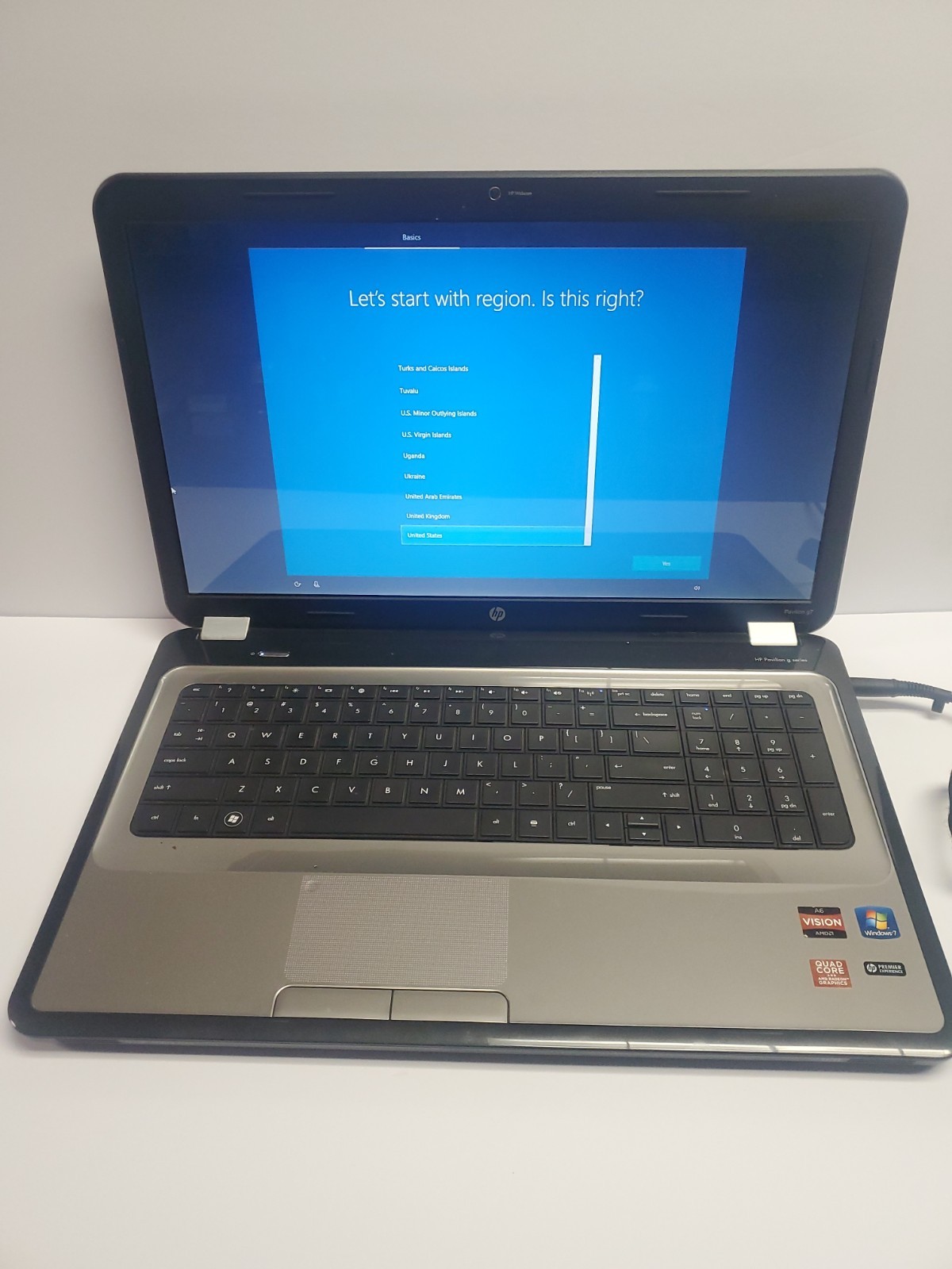 HP Pavilion g7 series Laptop 2012 4RAM, 80GB HDD Windows 7 No Battery