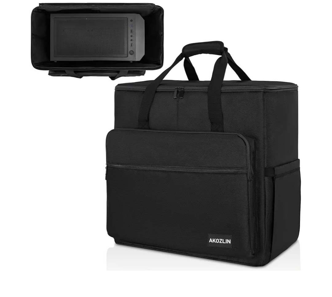 AKOZLIN Desktop Gaming Computer Tower PC Chassis Carrying Case Travel Storage Ba