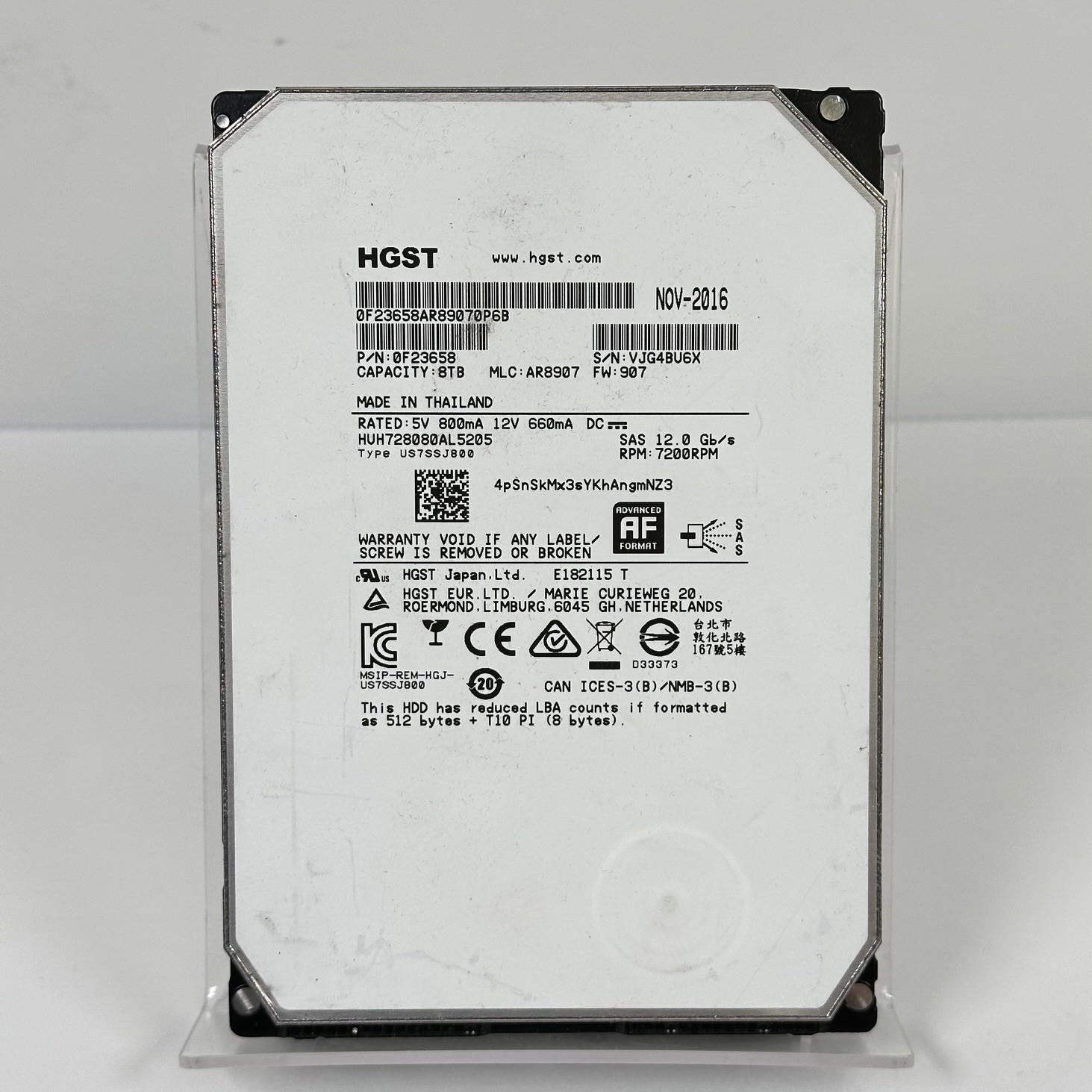 HGST 0F23658 8TB 3.5″ Internal Hard Drive HUH728080AL5205 HARD DRIVE