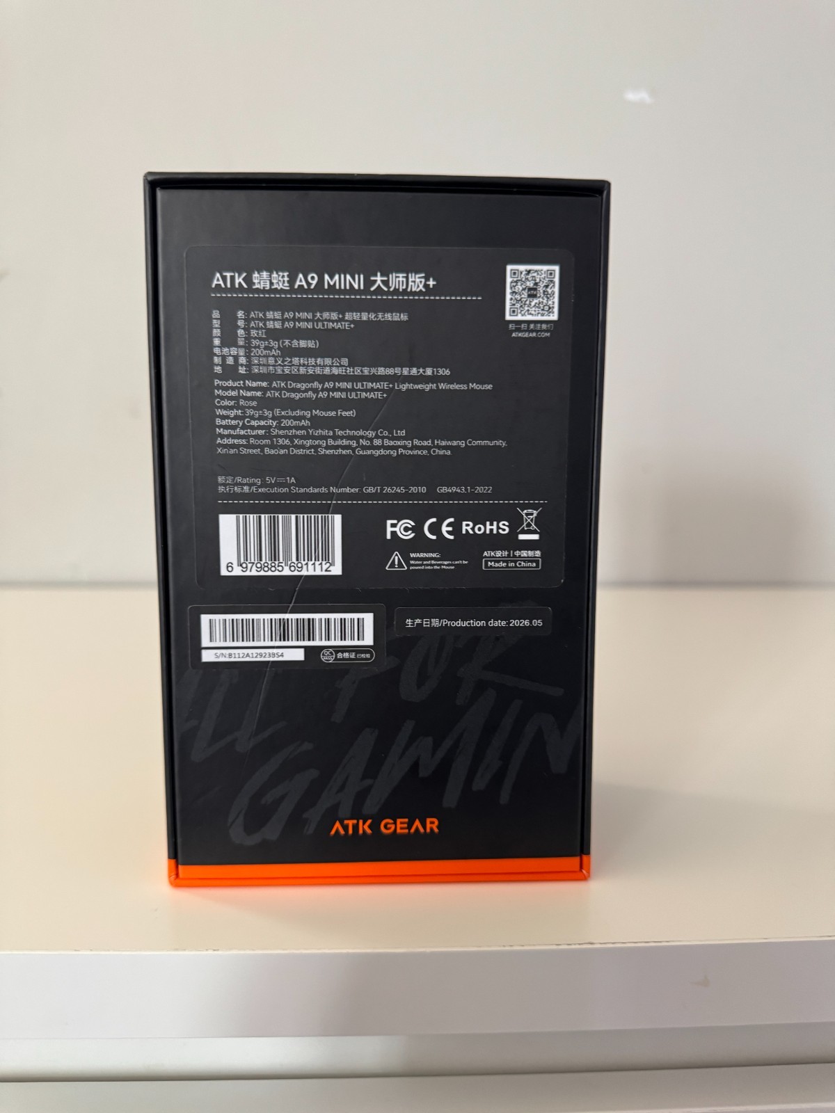 ATK Gear A9 Mini Dragonfly Lightweight Wireless Gaming Mouse Pink Brand New