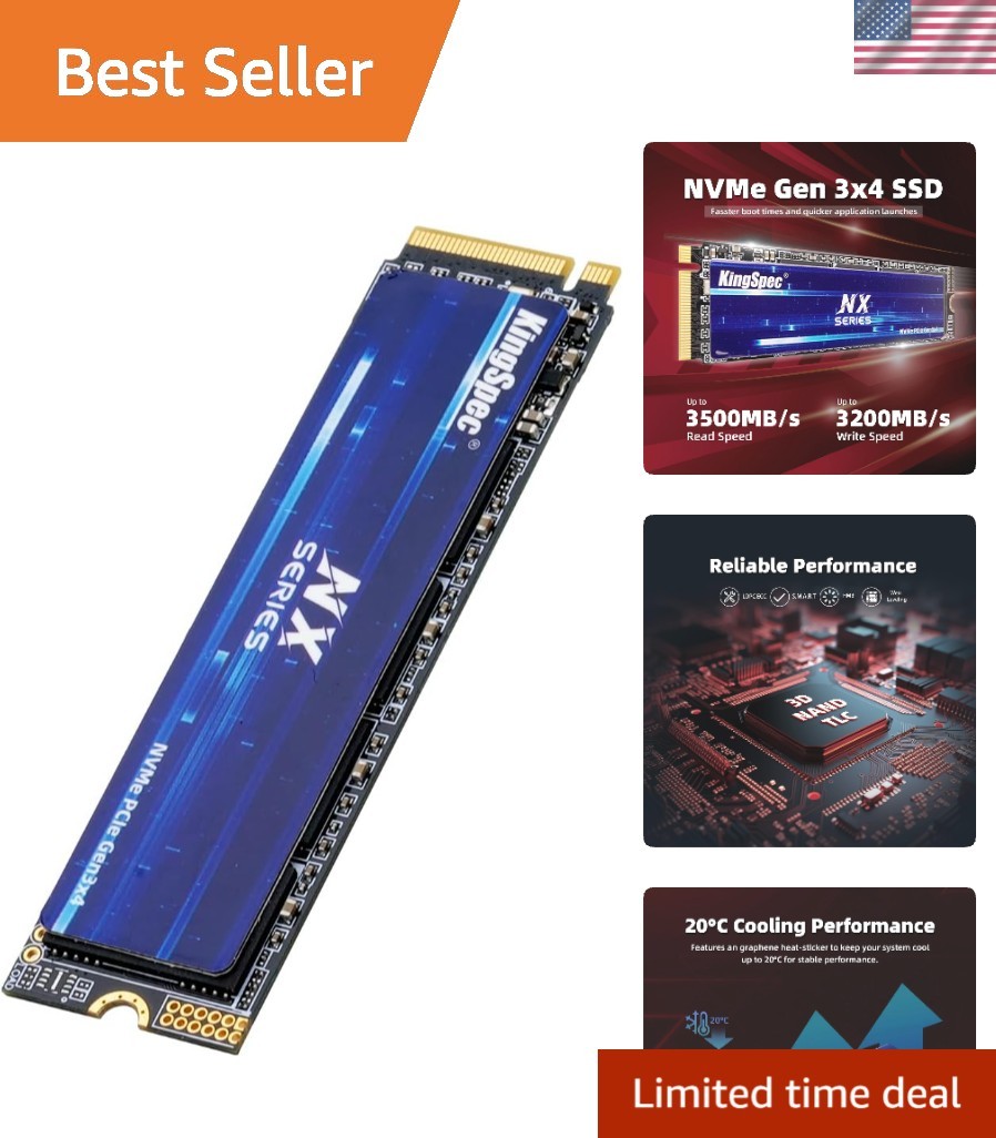 NX Series 512GB Gen3x4 NVMe M.2 SSD, Up to 3500MB/s, 3D NAND Flash M2 2280 In…