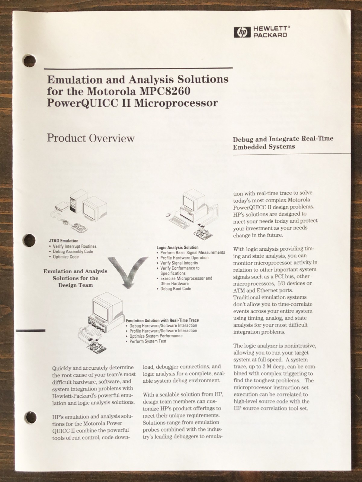 Hewlett-Packard HP – Analysis Solutions for Motorola QUICC II Microprocessor