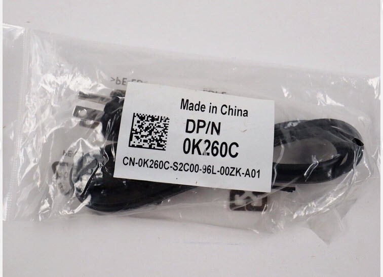 Lot of 5 NEW Dell Genuine 0K260C 3 Prong Mickey Mouse Power Cord 3FT