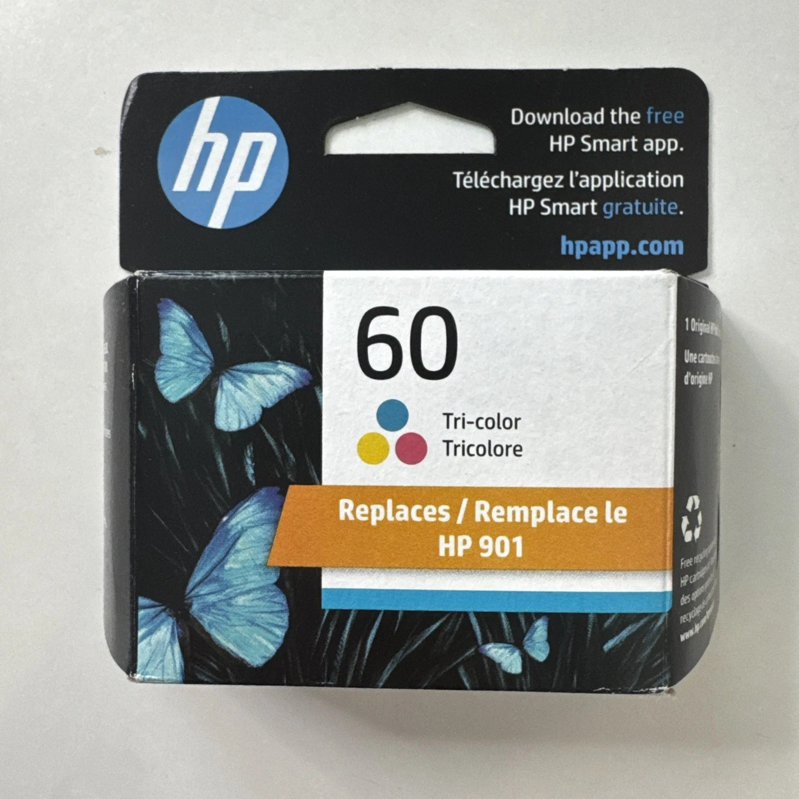 HP 60 Tri-Color Ink Cartridges – Cyan/Magenta/Yellow (In Date) – NEW !!!