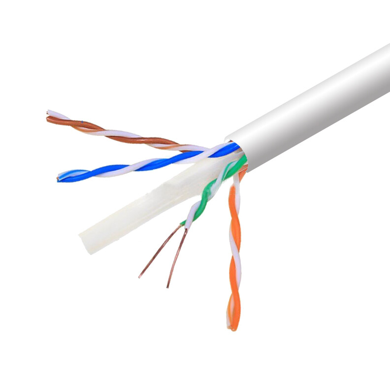 Cat6A UTP 1000ft Bulk Ethernet Network Cable 10G 23AWG Solid Wire Riser White