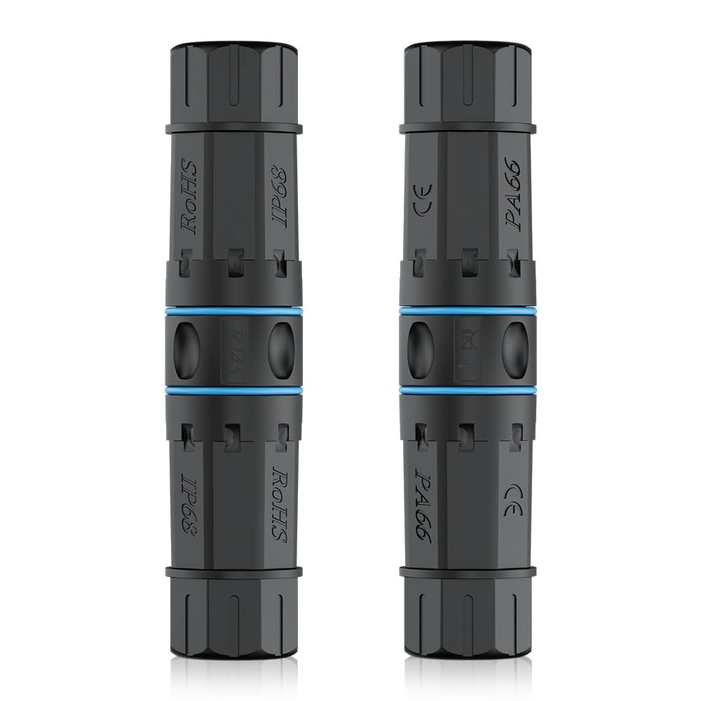 Waterproof RJ45 Couplers – High-Speed Ethernet Connectivity, 2 Pack