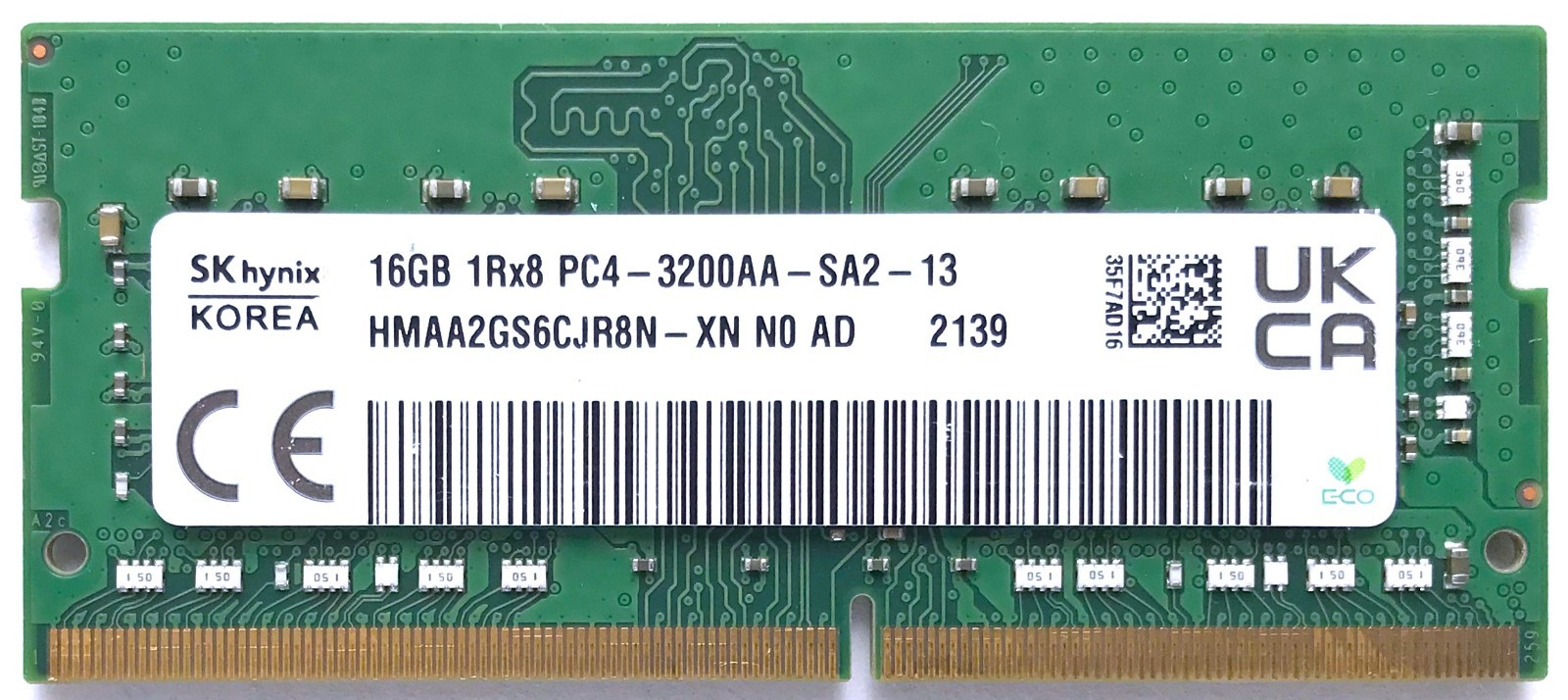 SK Hynix 16GB 1Rx8 PC4-3200AA-SA2-13 DDR4 25600MHz SDRAM HMAA2GS6CJR8N-XN