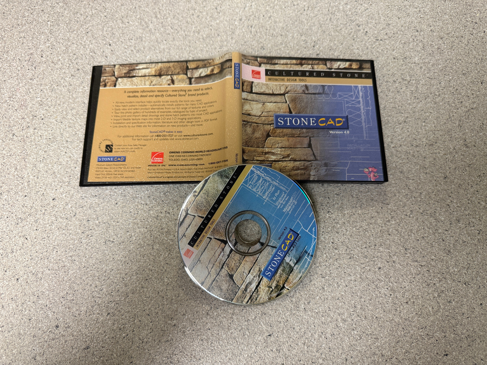 Cultured Stone CAD 4.0 Design Solutions CD-ROM Owens Corning Windows or Mac.