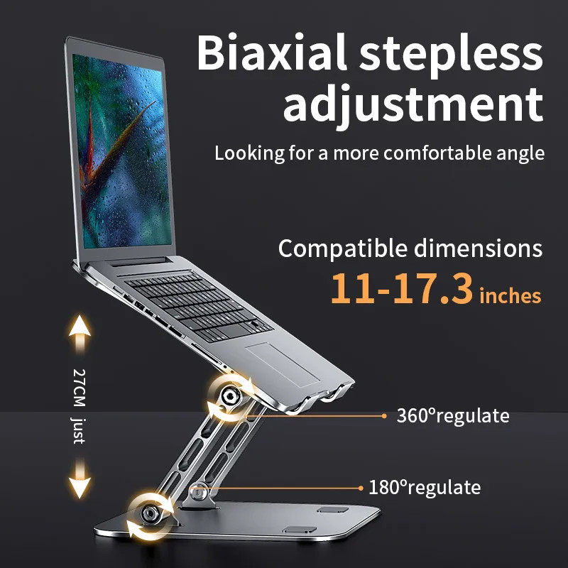 Phone Tablet Stand Adjustable Aluminum Alloy laptop Tablet up to 17 “Laptop Port