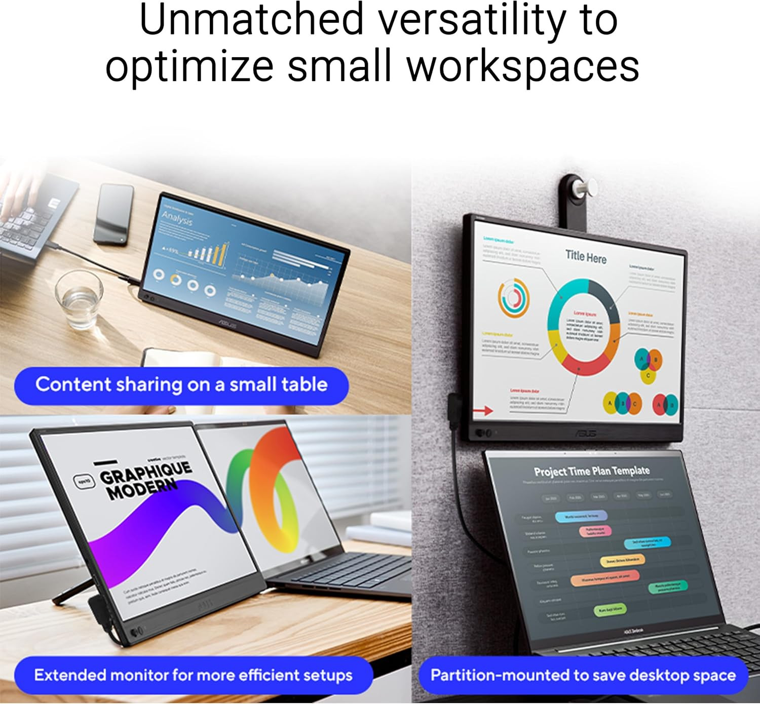 ASUS Zenscreen 15.6” Portable Monitor for Laptop (MB169CK) – Dual USB-C, Mini-Hd
