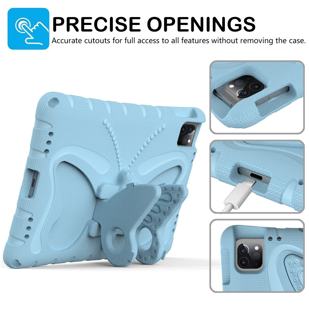 For iPad Air Pro 11 12.9 13-inch 2026 Kids Shockproof EVA Case Stand Cover Strap