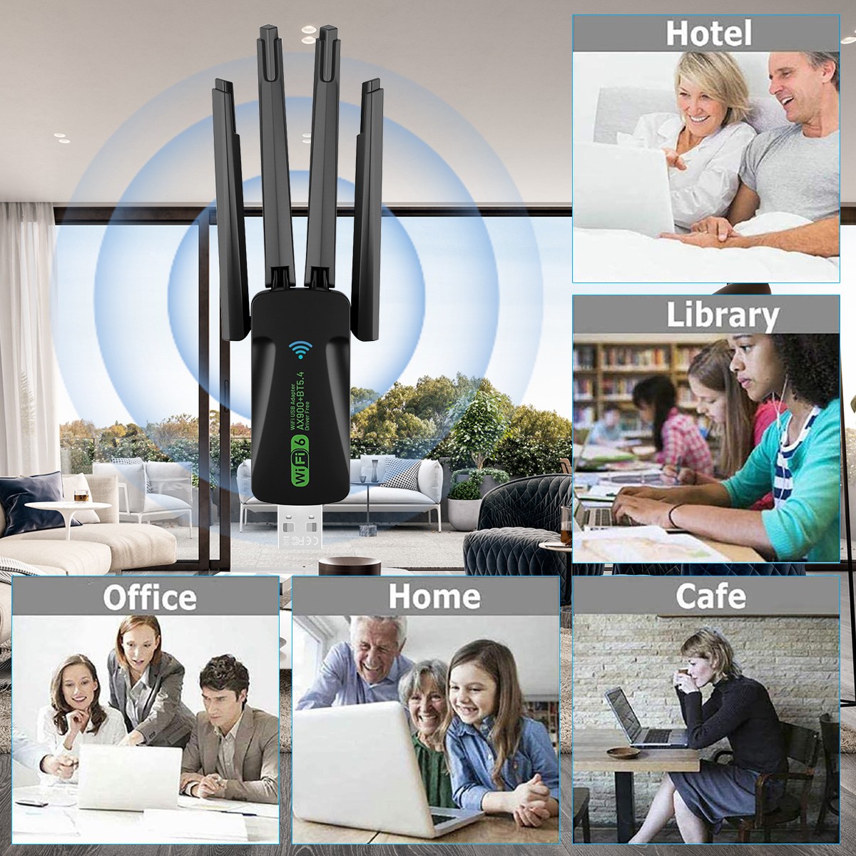 USB WiFi Bluetooth Adapter 600Mbps Dual Band 2.4G 5Ghz Wireless Receiver