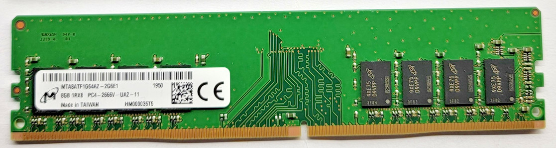 Micron 8GB DDR4 2666MHz PC4-2666V Desktop RAM UDIMM MTA8ATF1G64AZ-2G6E1