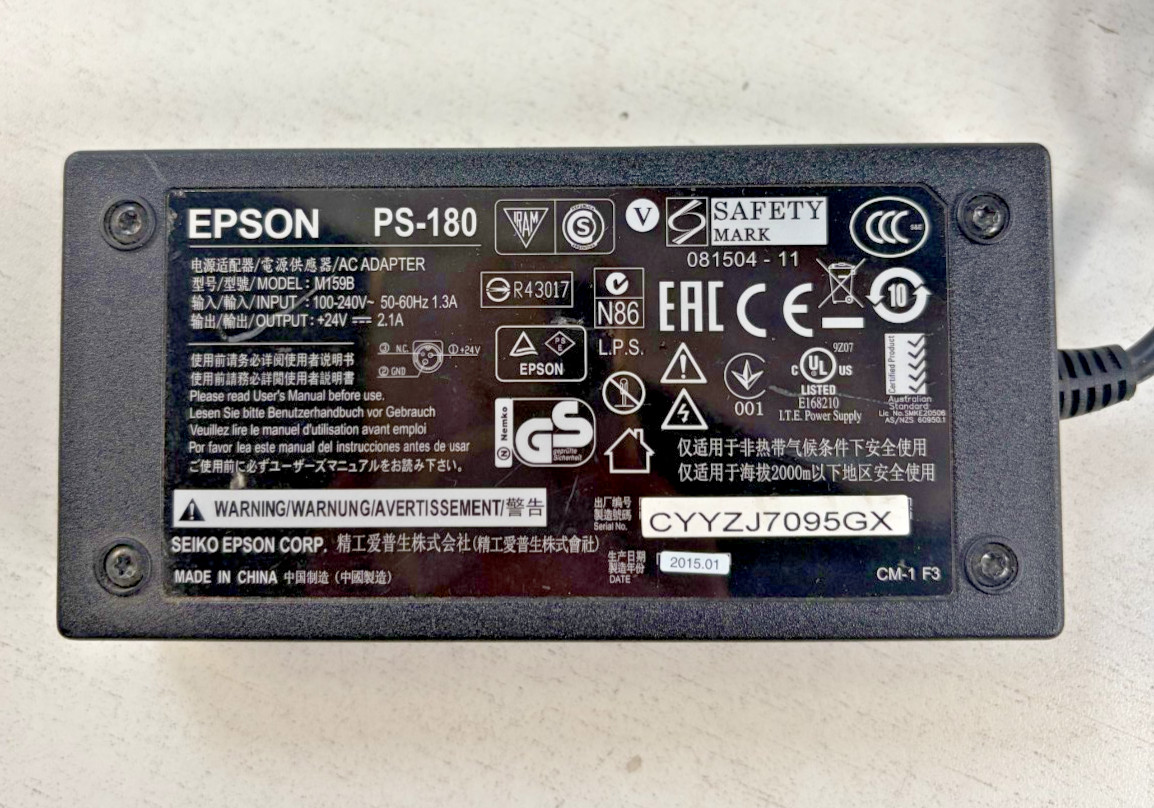 Lot of 10 Genuine Epson PS-180 AC Adapter Power Supply 24V 3 Pin Connector