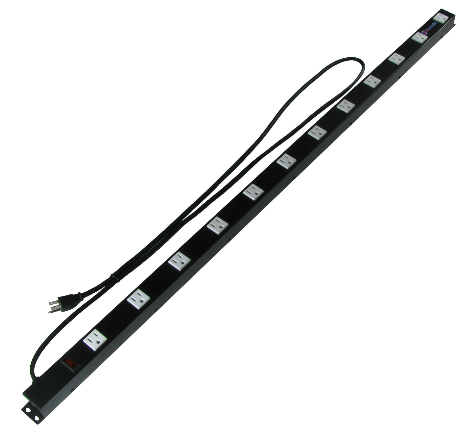 48″ 12 Outlet Metal Rack Mount Power Strip Surge Protected Lighted Power Switch