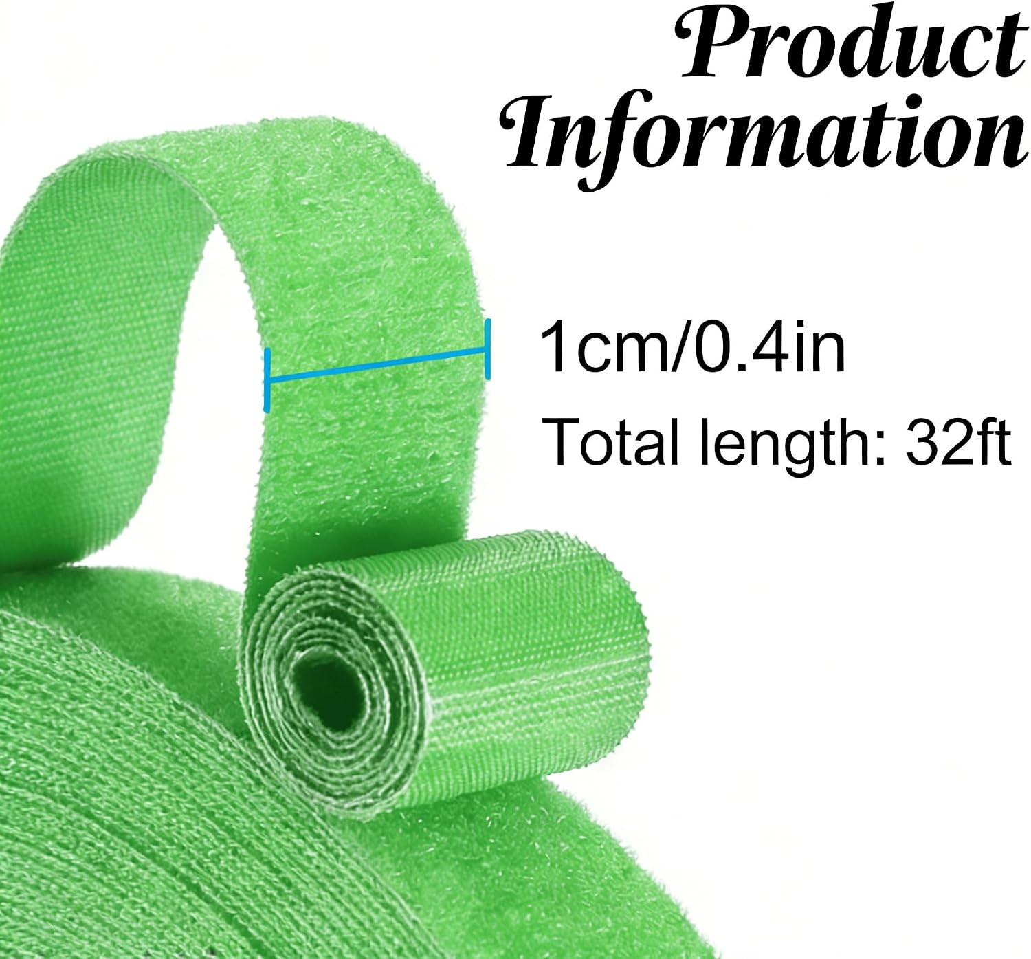 32FT Reusable Fastening Tape Cable Ties Double-Sided Hook-And-Loop Cable Managem