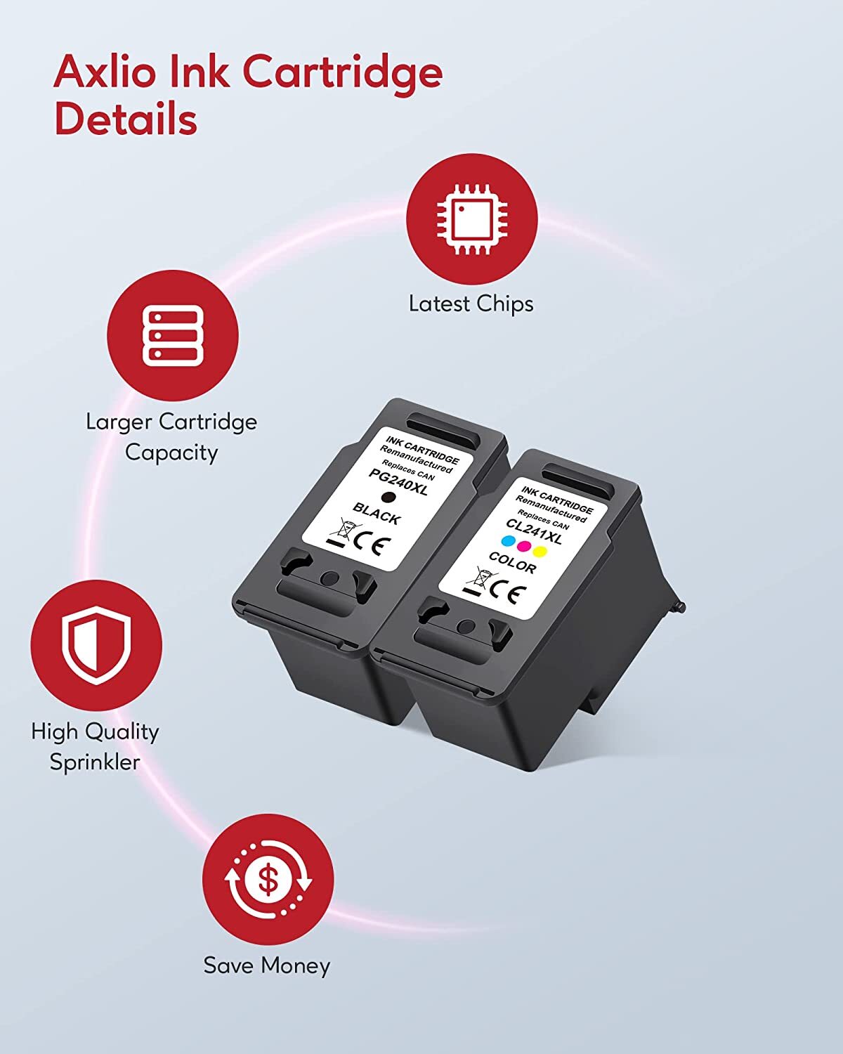 2X Color PG-240XL CL-241XL Ink Cartridge For Canon MX372 MX432 MX452 MX470 MX479