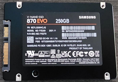 Samsung MZ7L3250HCJQ 870 EVO 250GB SSD 2.5″ MZ-77E250