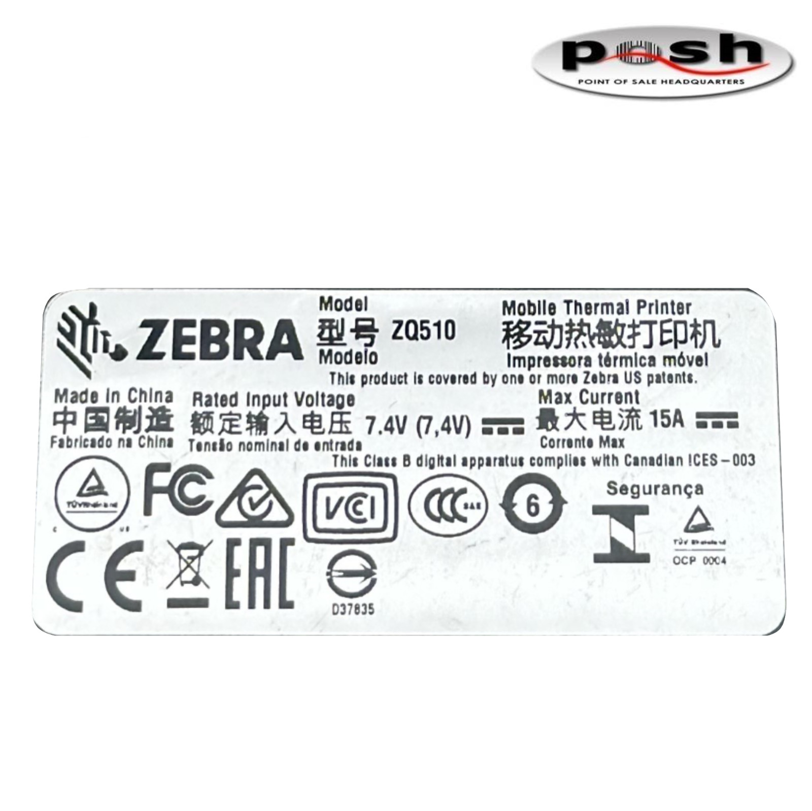 Zebra ZQ510 Mobile Thermal Printer ZQ51-AUN0100-PV w/ Battery included