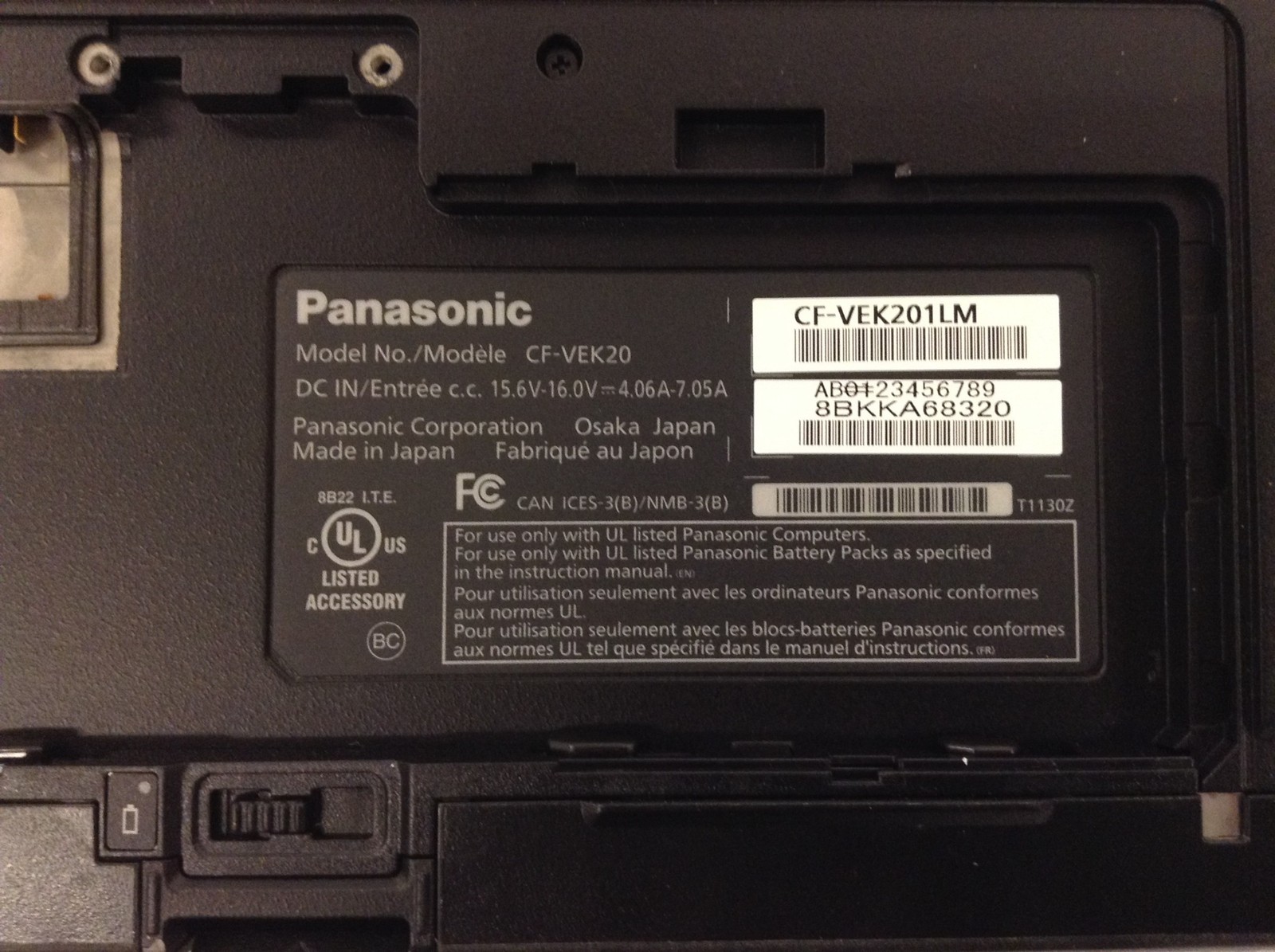 Panasonic Toughbook CF-20 M5-6Y57 1.10Ghz 10″ Touchscreen Laptop 8GB,128 SSD,16K