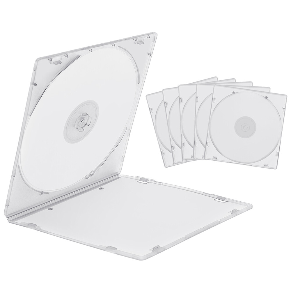 100 Pack Standard Clear DVD Case CD Jewel Holder Single Disc Storage Clear Tray