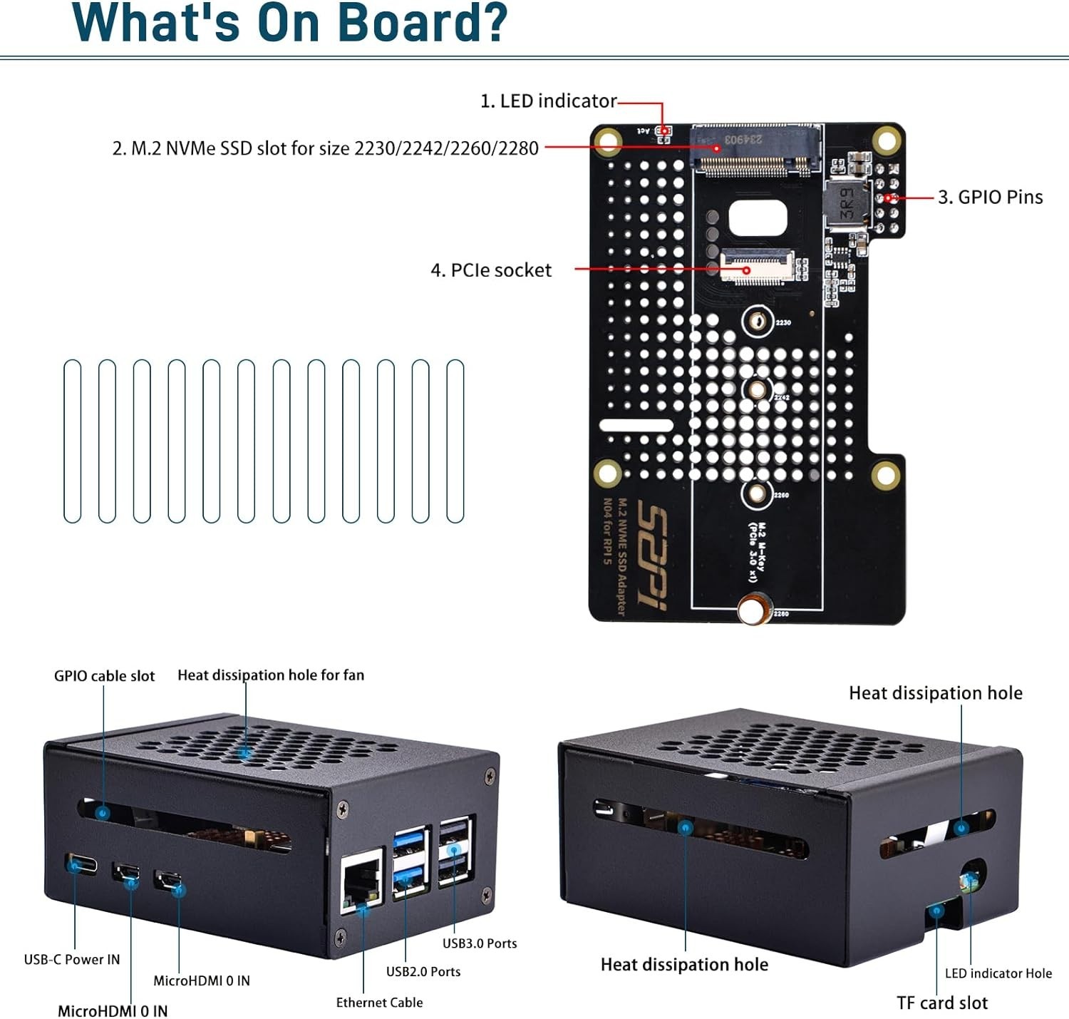 Versatile Metal Case with Active Cooling & M.2 NVMe Support for Raspberry Pi 5**