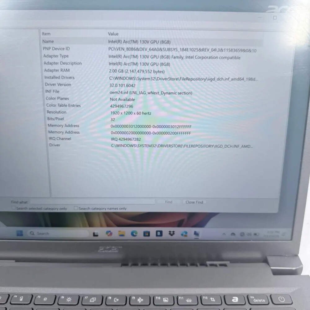 Acer Aspire A14 O6U71N89 13.3″ Core Ultra 5 226V 2.1GHz 16GB RAM 1TB SSD