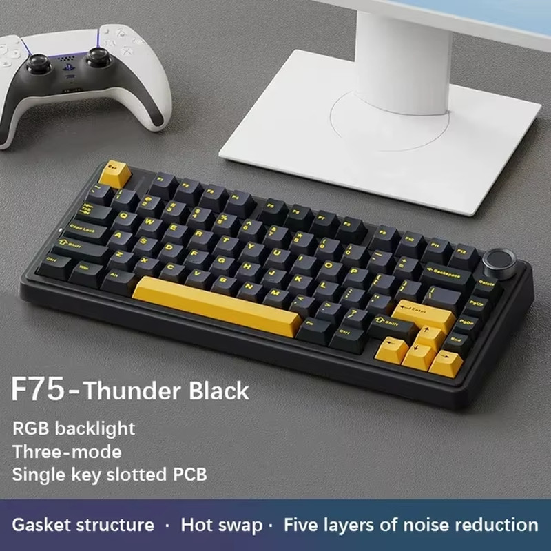 F75 2.4G Wireless/Bluetooth/Wired Gaming Mechanical Keyboard RGB Customized 75%
