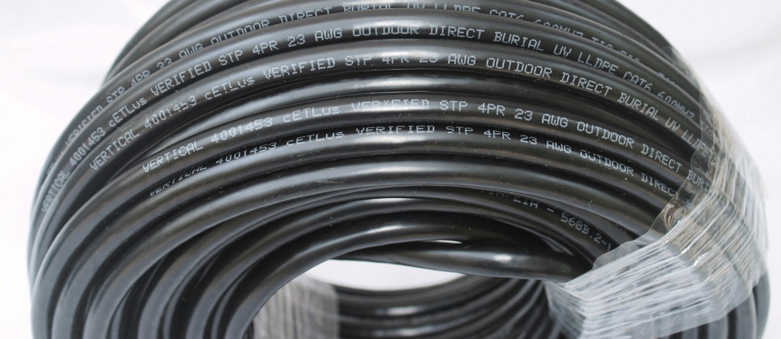 400’FT CAT-6 23AWG OUTDOOR PATCH 600MHz BLACK SHIELDED STP CABLE UV ETHERNET