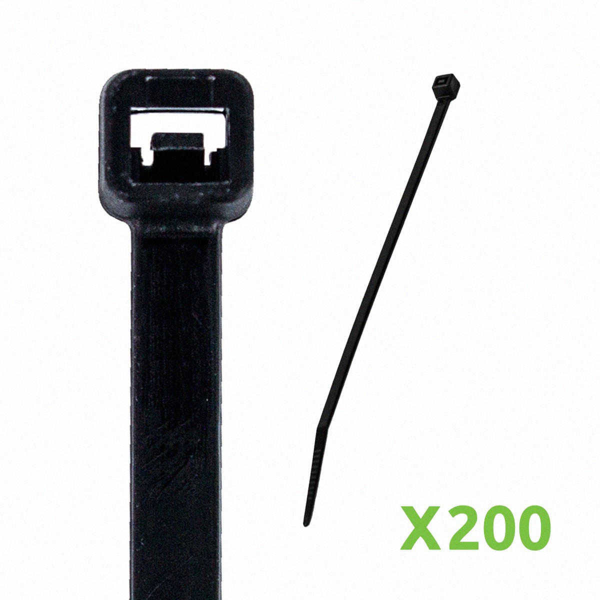 10 Inch Nylon UV Resistant Cable Wire Zip Tie 40 lbs Black 200 Pack Lot Pcs Qty