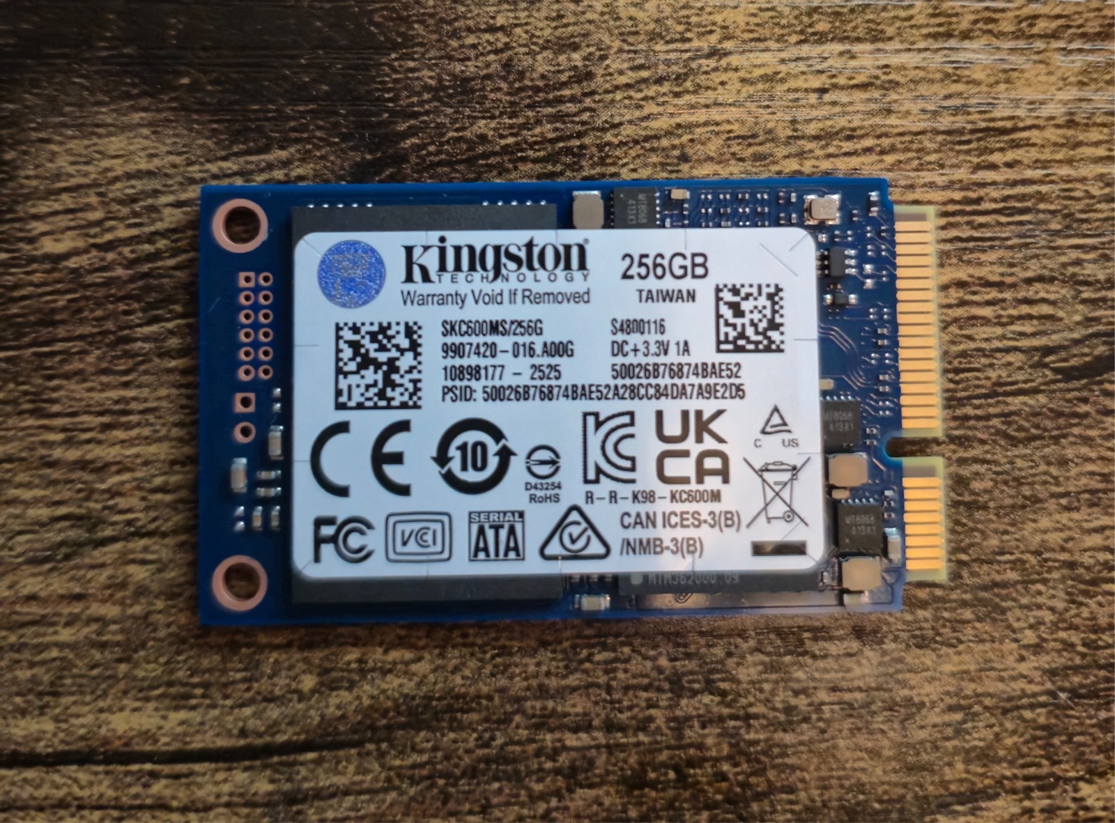 KINGSTON 256GB mSATA SSD SATA III Internal Drive