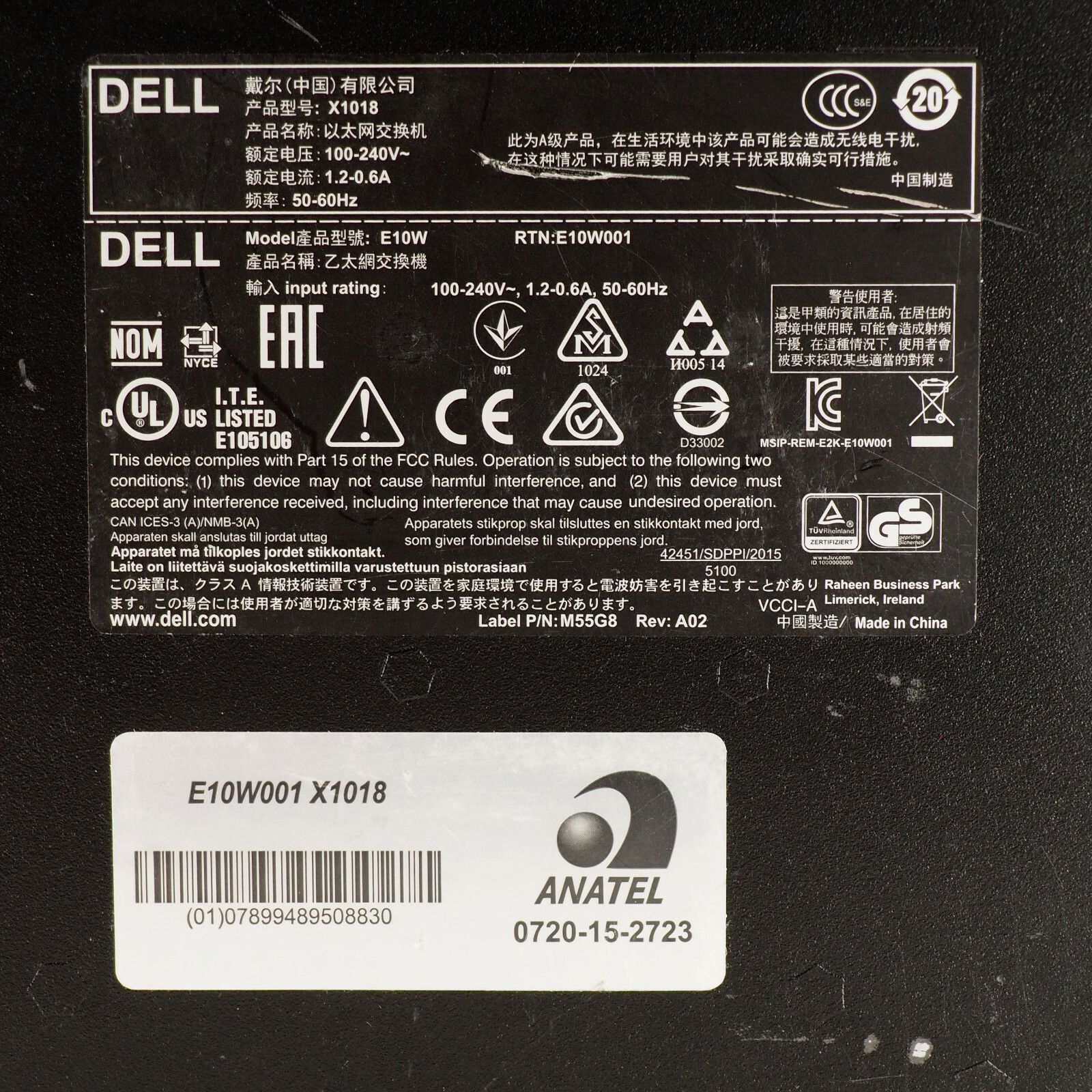Dell X1018 16 Port Gig 2 X SFP Managed Switch E10W None POE