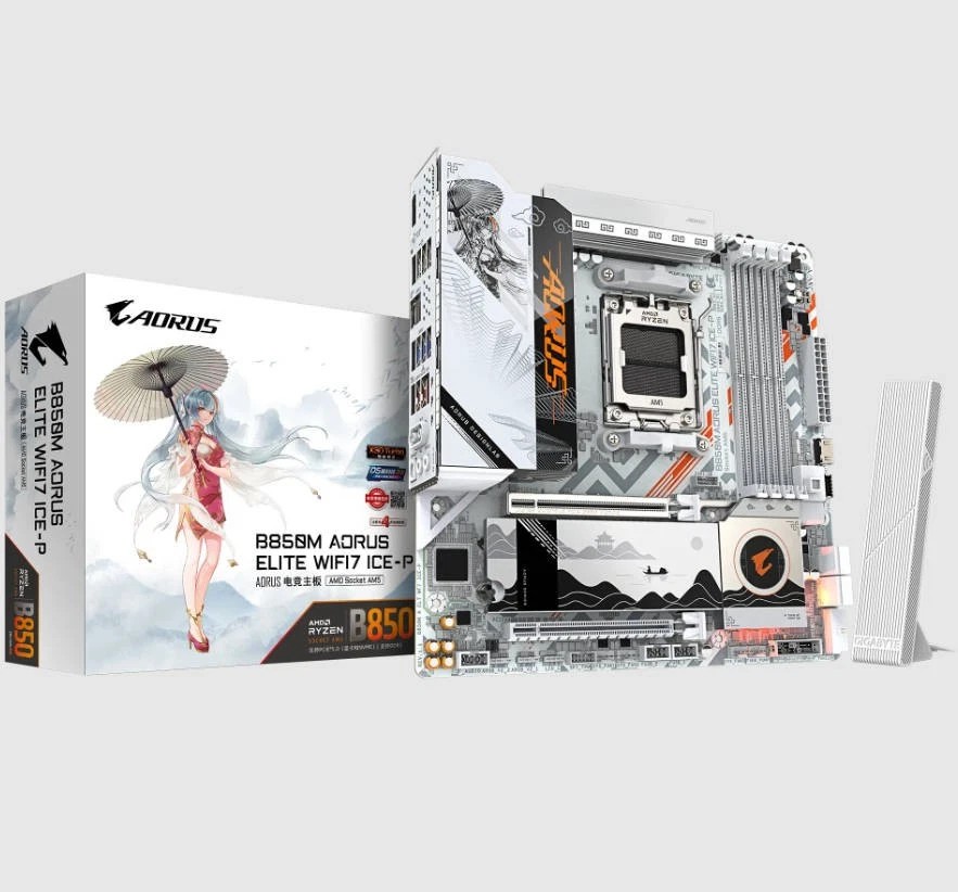 Gigabyte B850M AORUS ELITE WIFI7 ICE-P AM5 AMD Ryzen 9/8/7000 Series Processors