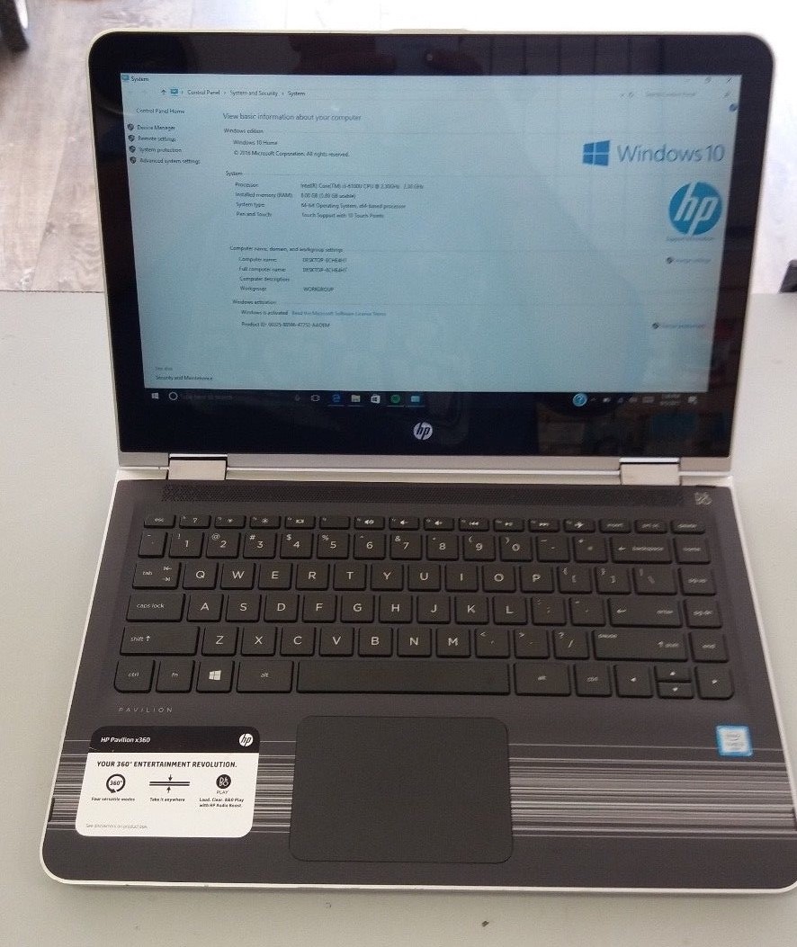 HP Pavilion x360 2-in-1 13.3″ I3-6100U 2.3 GHz 6 GB RAM 500GB