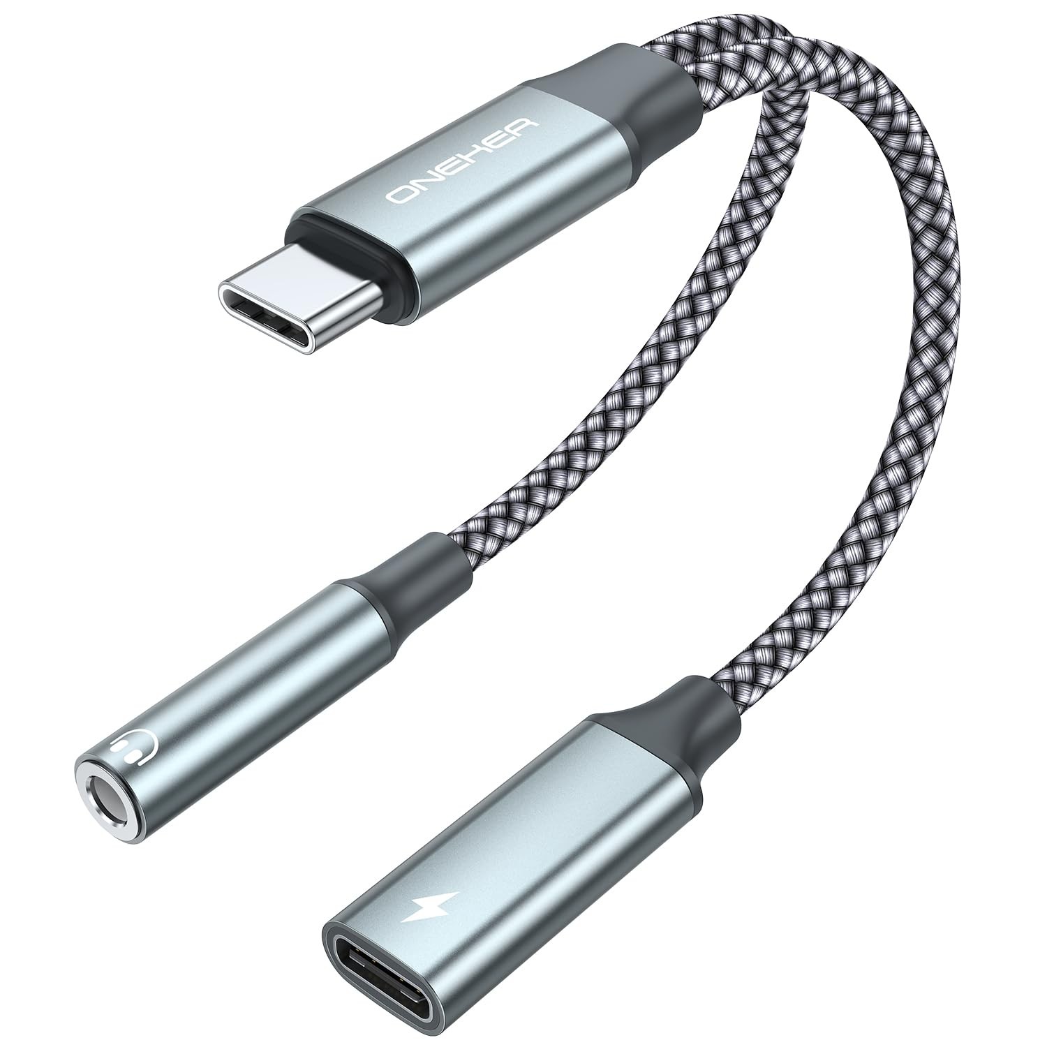 USB C to 3.5mm Headphone and Charger Adapter 2-in-1,Type C Aux Jack Cable…
