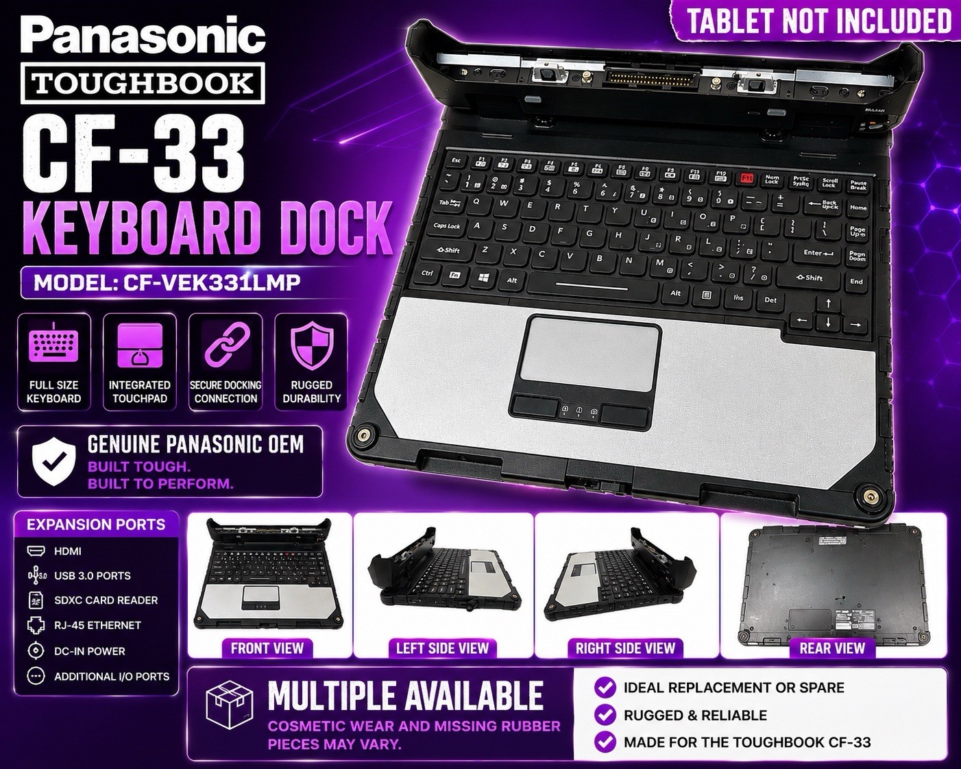 Panasonic Toughbook CF-33 Keyboard Dock CF-VEK331LMP OEM Base ONLY SEE DETAILS
