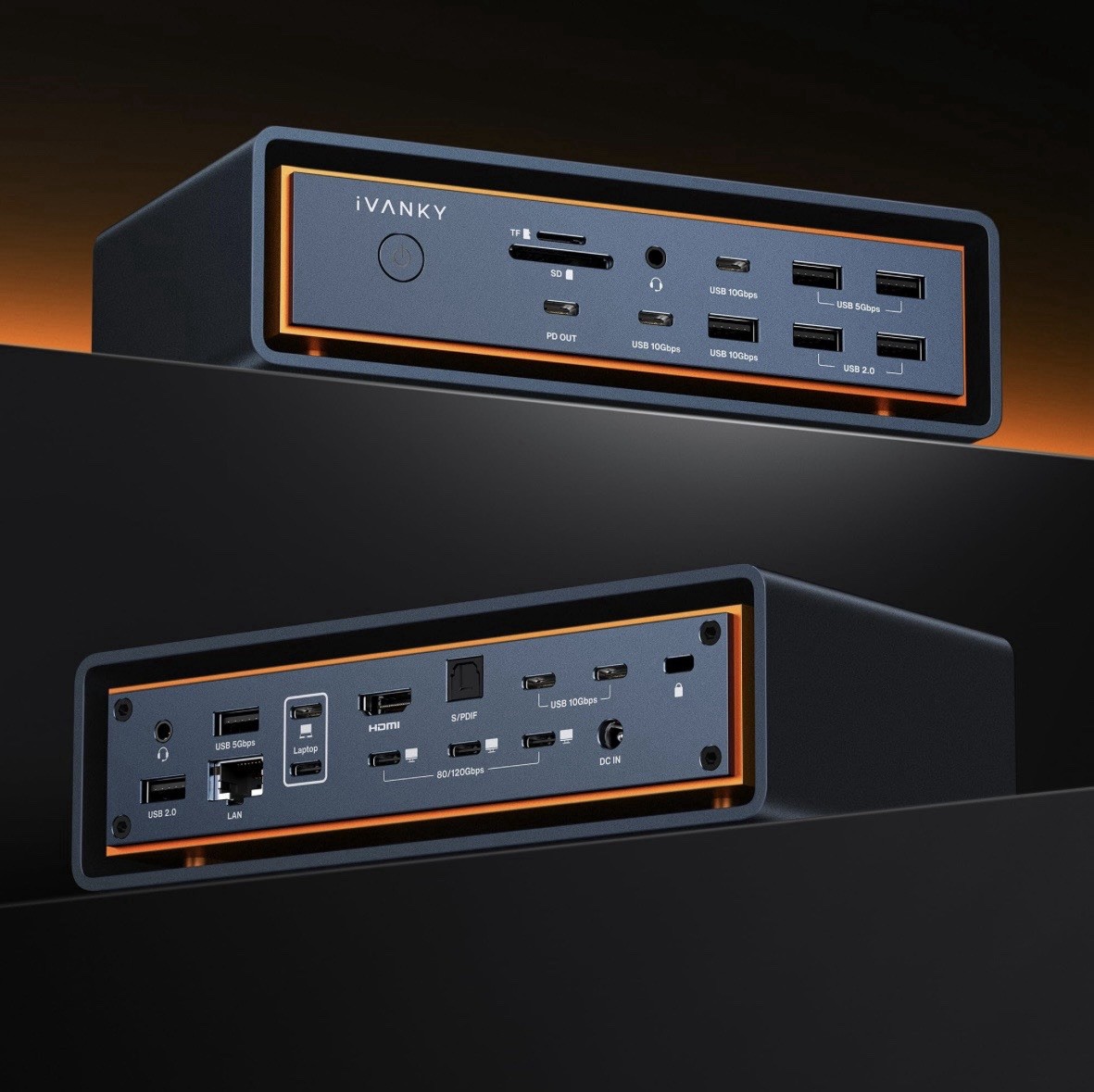iVANKY FusionDock Max 2 Black Docking Station HDMI TB4 USB-C USB-A SD