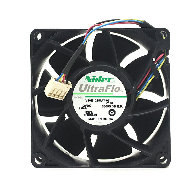 Nidec V80E12BUA7-07 12V 2.84A 8038 4-pin large air volume server Inverter fan