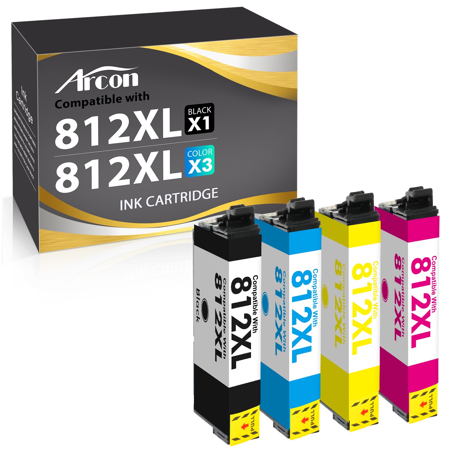 812XL Ink Cartridges For Epson 812 WorkForce WF-7840 WF-7820 WF-7310 EC-C7000