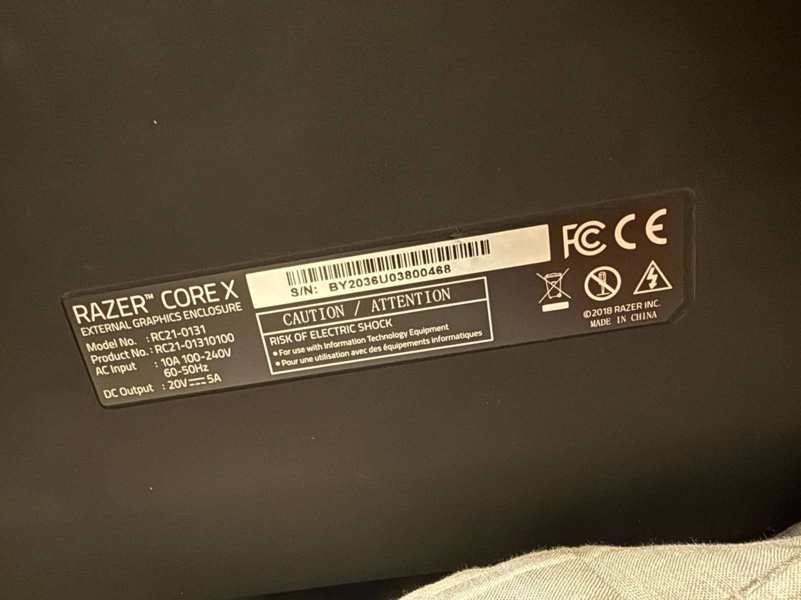 Razer Core x eGPU RC21-0131