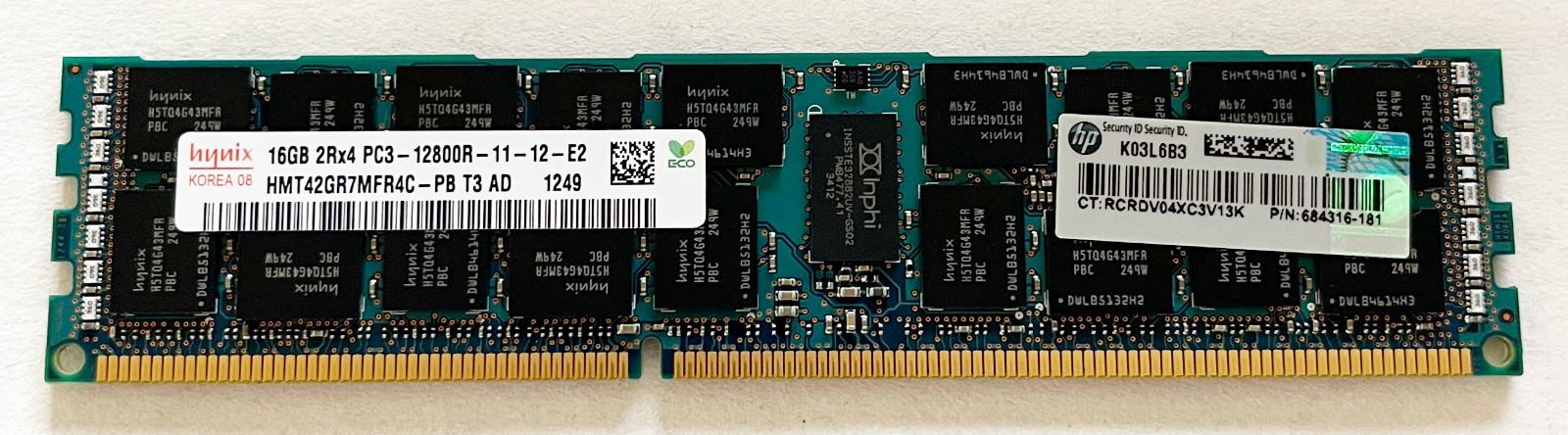 684316-181 16GB PC3 12800R 2RX4 DDR3-1600 ECC REG Memory *TESTED*