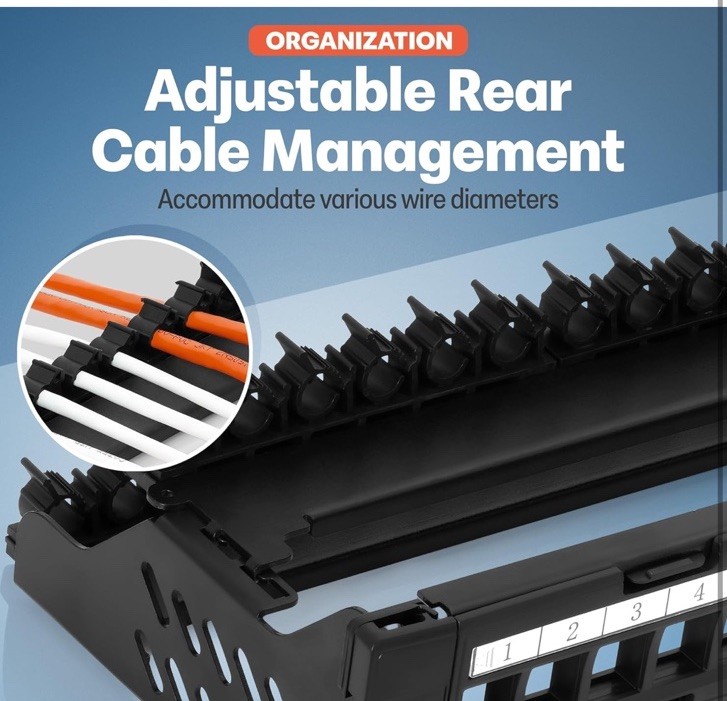 48 Port Keystone Patch Panel 1-Pack – Use with Slim Profile Keystones ONLY Wi…