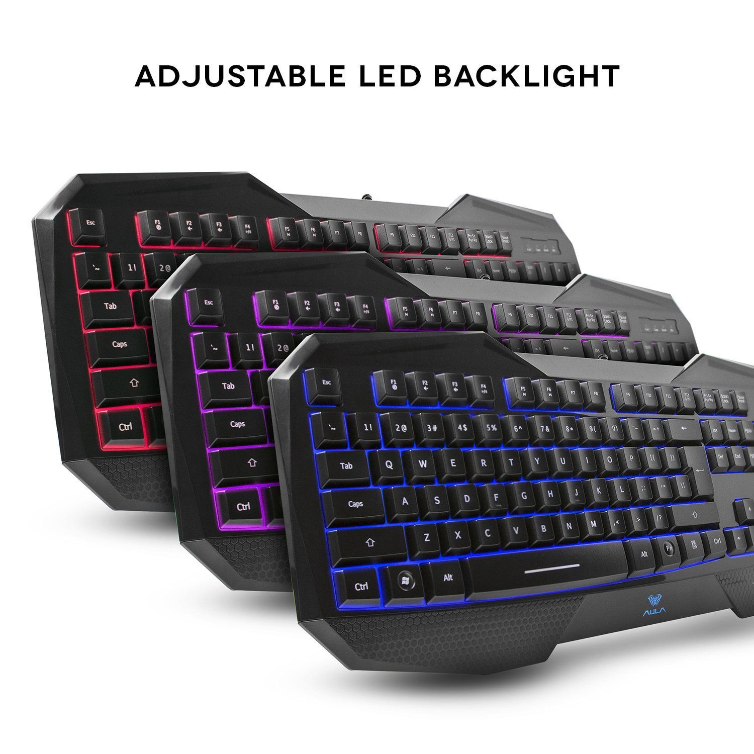 Beastron Backlit Gaming Keyboard and Mouse Combo with Adjustable DPI for Gamers