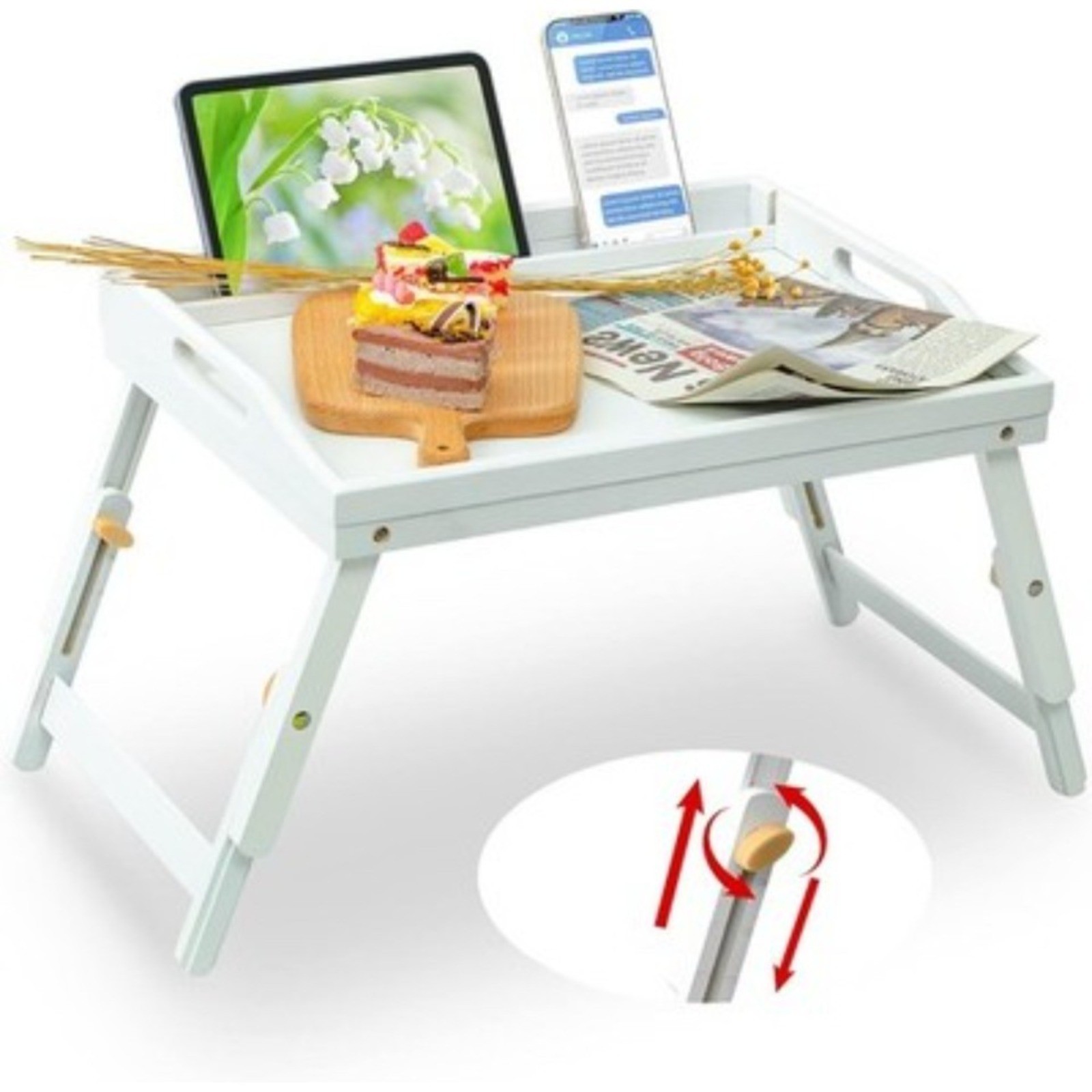 Laptop Tray Lap Desk Stand Foldable Bed Table Notebook Tray Cup Slot Adjustable