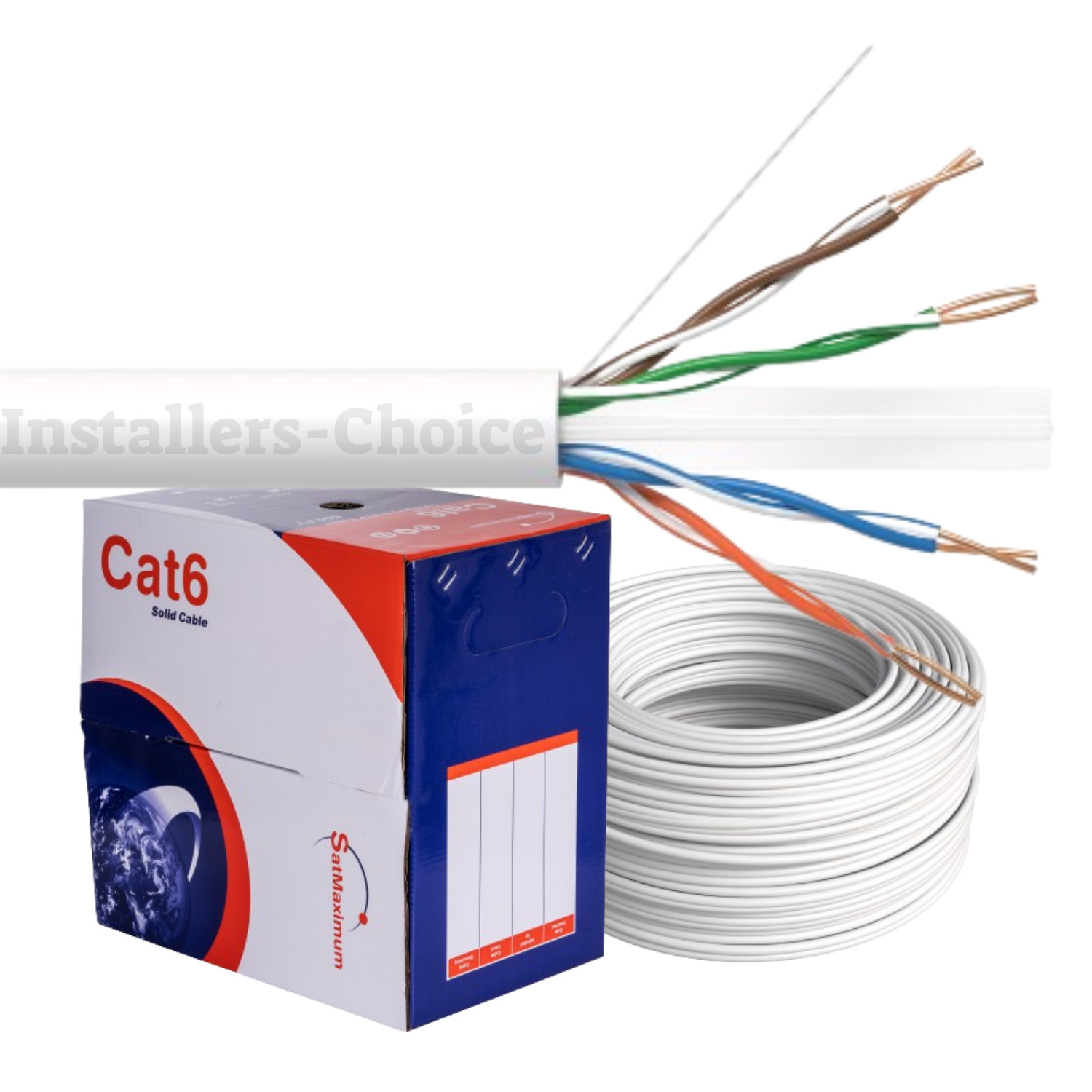 1000FT Cat6 Plenum Ethernet Cable 23AWG Solid CCA White High-Speed UTP CMP Rated