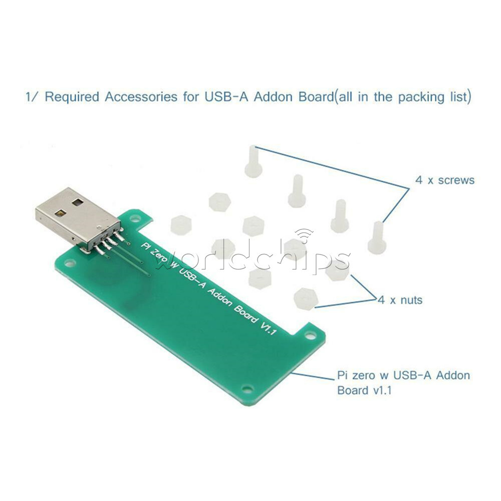 For Raspberry Pi Zero W Zero USB-A Addon Board USB Connector V1.1 RPi0 Adapter