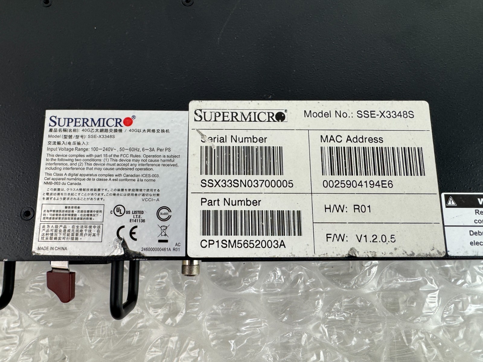 Supermicro SSE-X3348S 48x10GbE 4x40GbE 2xGbE 2x400W Managed Switch