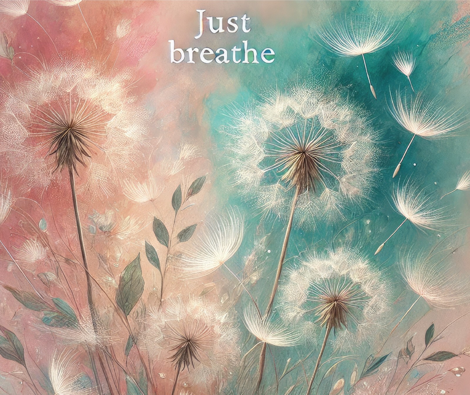 DANDELION JUST BREATHE FLORAL WISHES COMPUTER MOUSE PAD 9.25 X 7.75 IN.