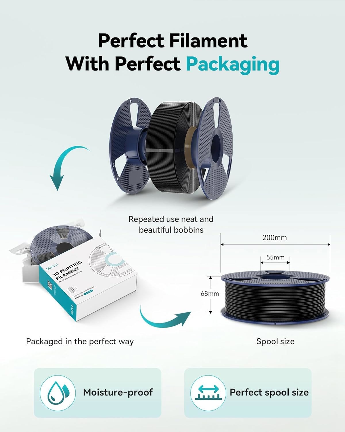 SUNLU 95A TPU 3D Printer Filament 1.75mm Flexible TPU 0.5KG/Spool +/-0.03mm Lot
